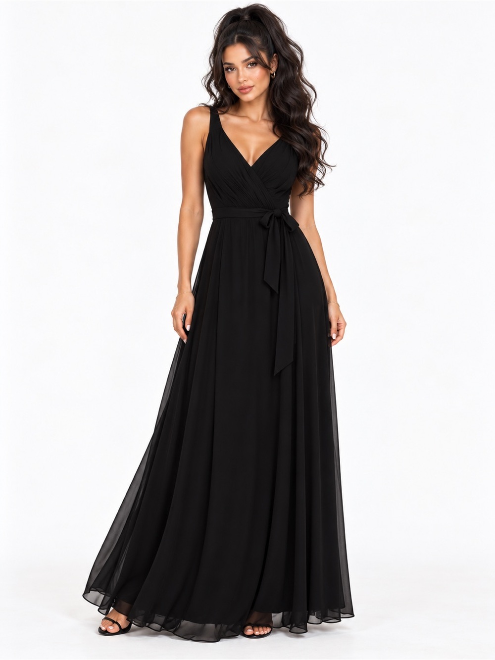 Simply Black Formal Gown Size 2 NWT V Neck Built-In Cups Maxi Dress